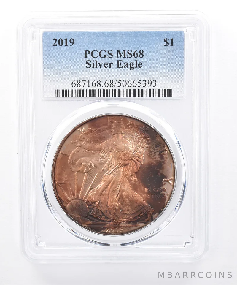 2019 American Silver Eagle MS68 PCGS Beautiful Tone *8408