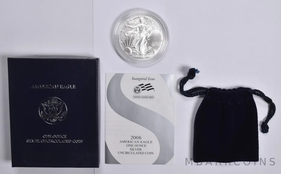 2006 Burnished Silver Eagle in OGP - Coin & Box & CoA
