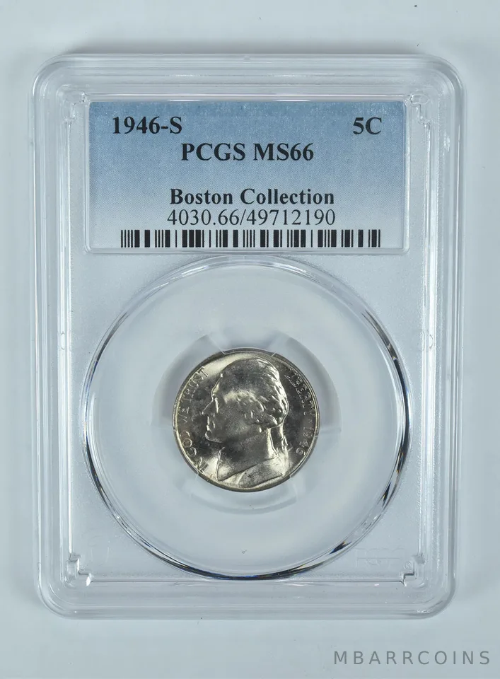 1946-S Jefferson Nickel Boston Collection MS66 PCGS