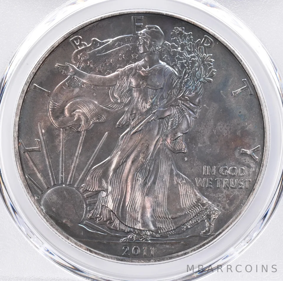 2011 American Silver Eagle MS67 PCGS Beautiful Tone *1350