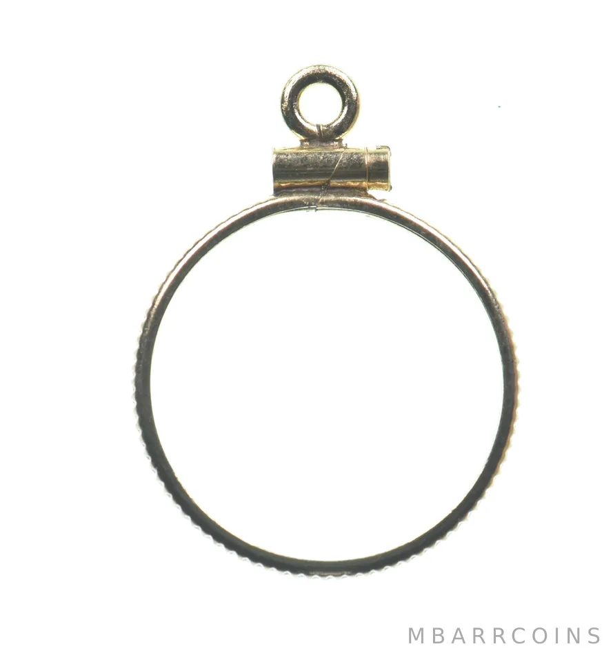 14K 16mm Gold Filled US Half Dime Coin Bezel Pendant Frame Edge a1370