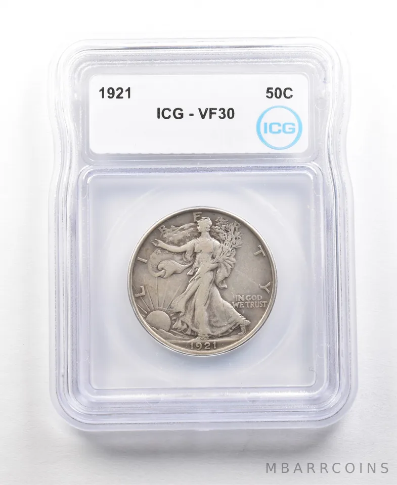 1921 Walking Liberty Half Dollar VF30 ICG *6315
