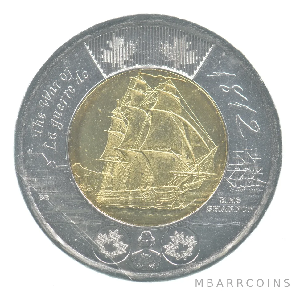 2012 Canada 2 Dollars HMS Shannon War Of La Guerrde 1812 Sealed *7022