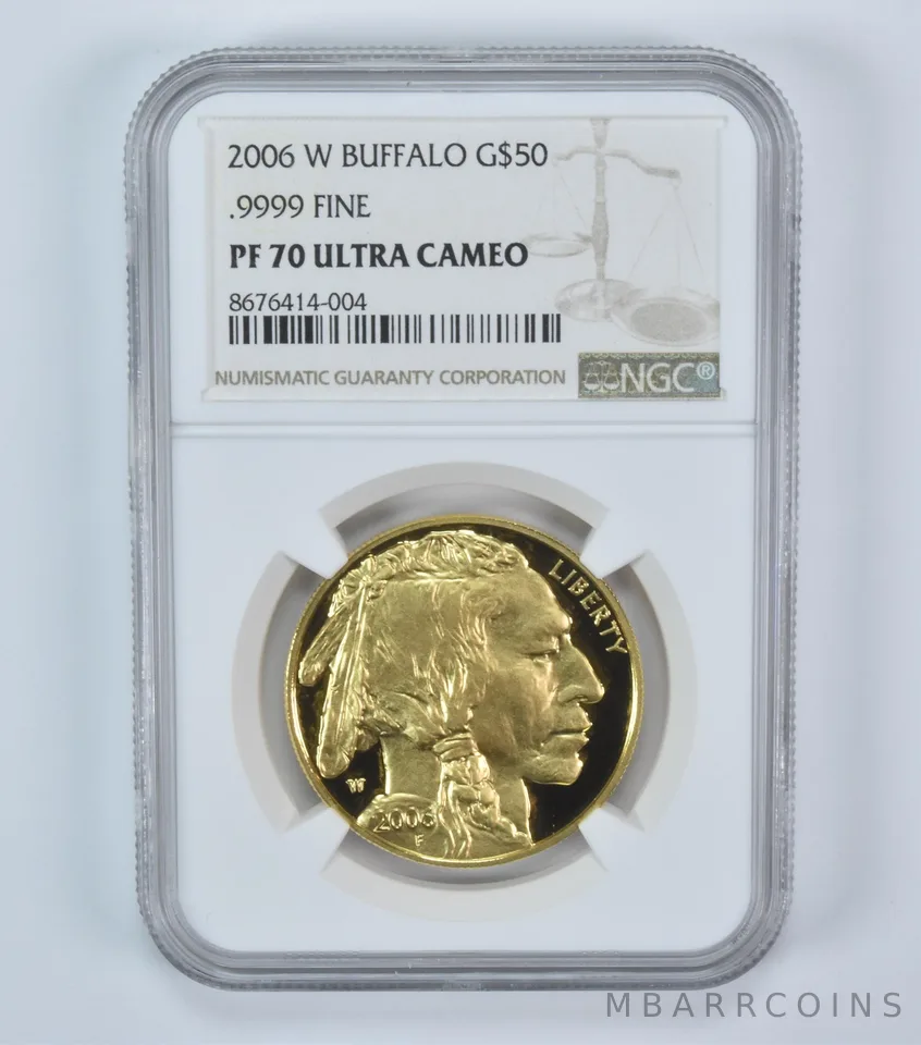 2006-W $50 American Gold BUFFALO 1 Oz .9999 Gold PF70 UCAM NGC