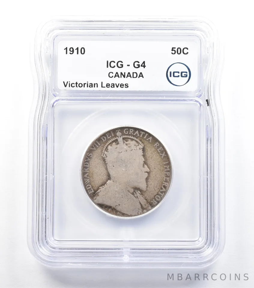 1910 Canada 50 Cents Victorian Leaves G4 ICG Lowball *5694