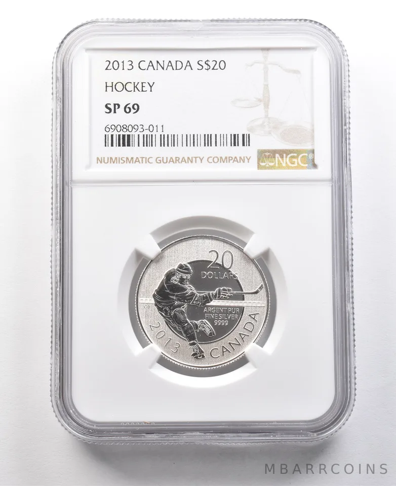 2013 Canada 20 Dollars Silver Hockey SP69 NGC *8402