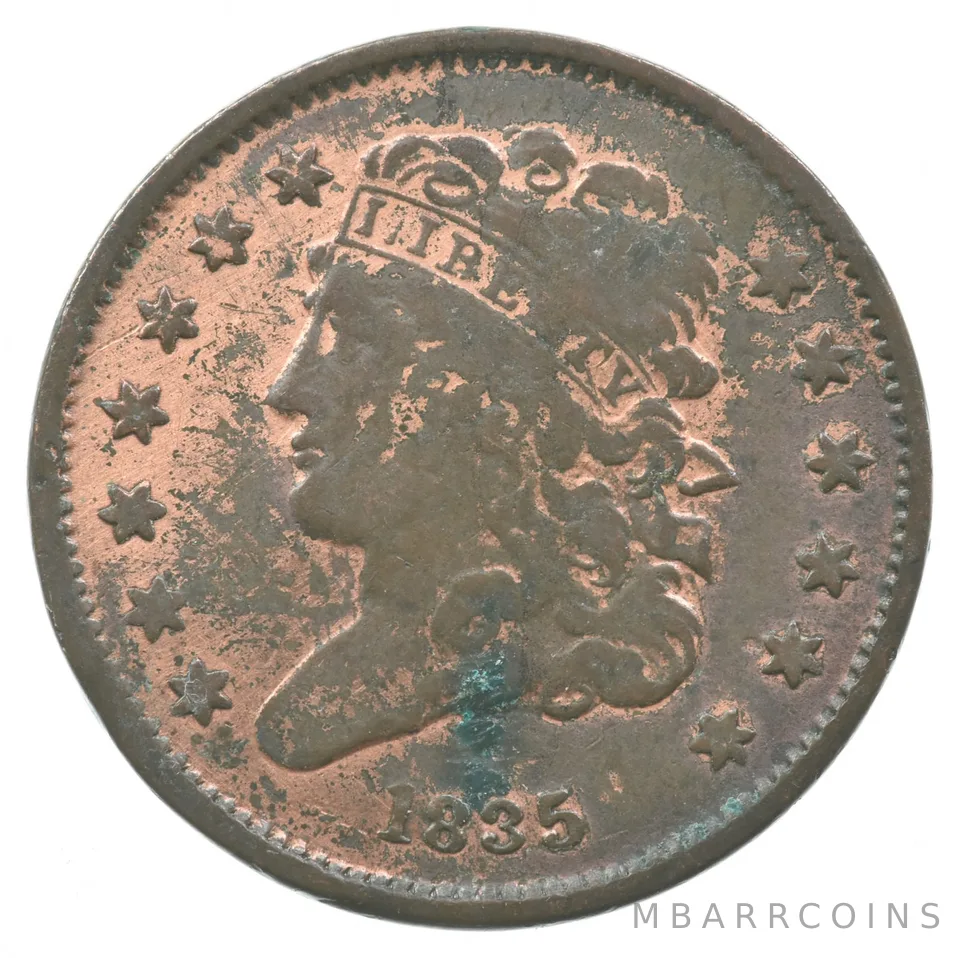 1835 Classic Head Half Cent Piece a5963