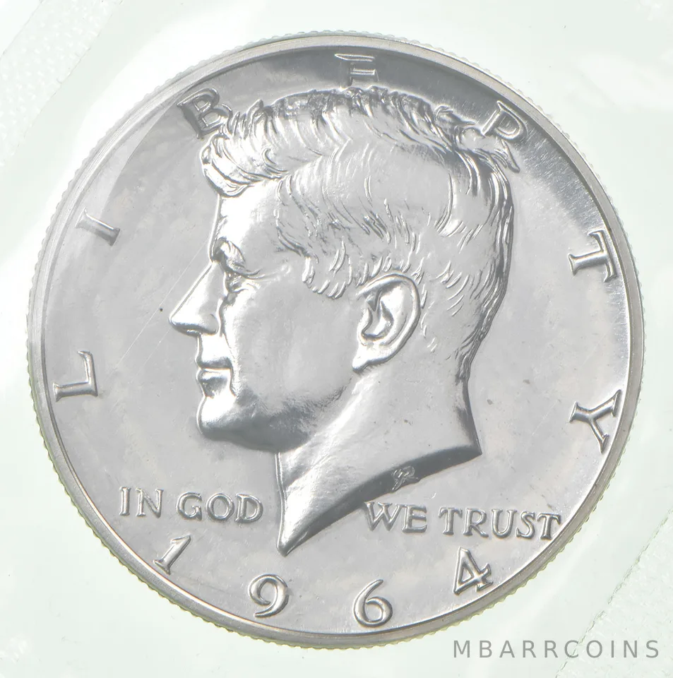 1964 Kennedy Half Dollar Proof Transitional T1 Straight G Reverse Sealed!