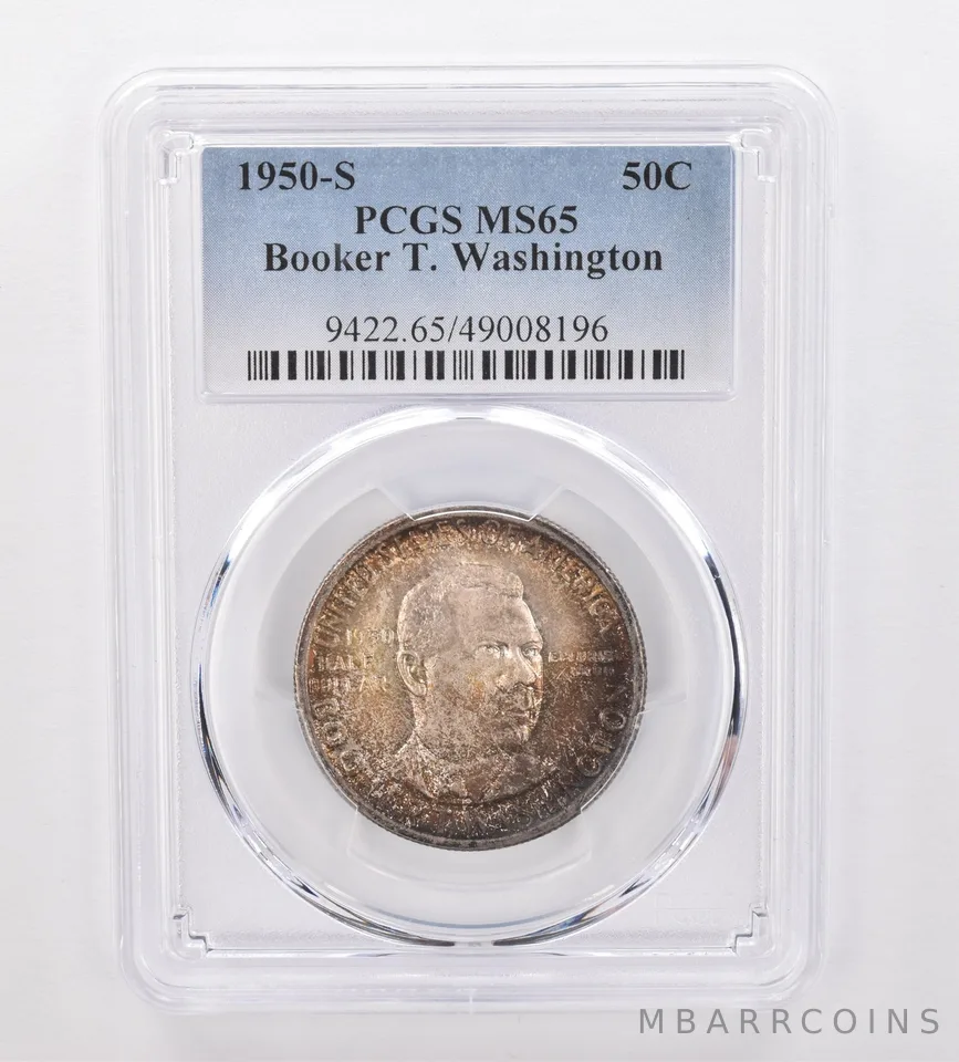 1950-S Booker T Washington Commemorative Half Dollar MS65 PCGS Nice Tone *0043