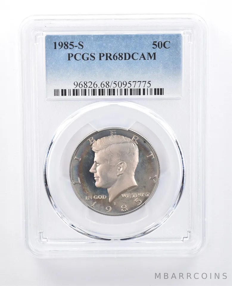 1985-S Kennedy Half Dollar PR68 DCAM PCGS Beautiful Tone *8127