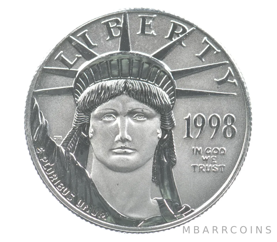 1998 $50 American Platinum Eagle 1/2 Oz Platinum *5318