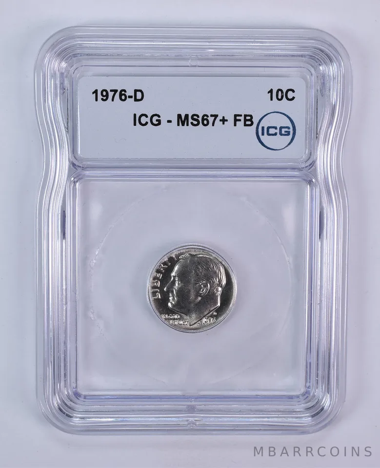 1976-D Roosevelt Dime MS67+ FB ICG