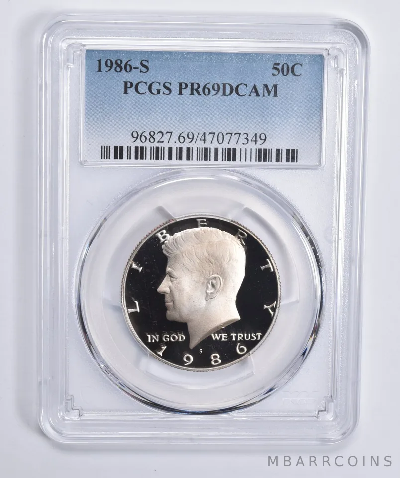 1986-S Kennedy Half Dollar PR69 DCAM PCGS Blue Lbl