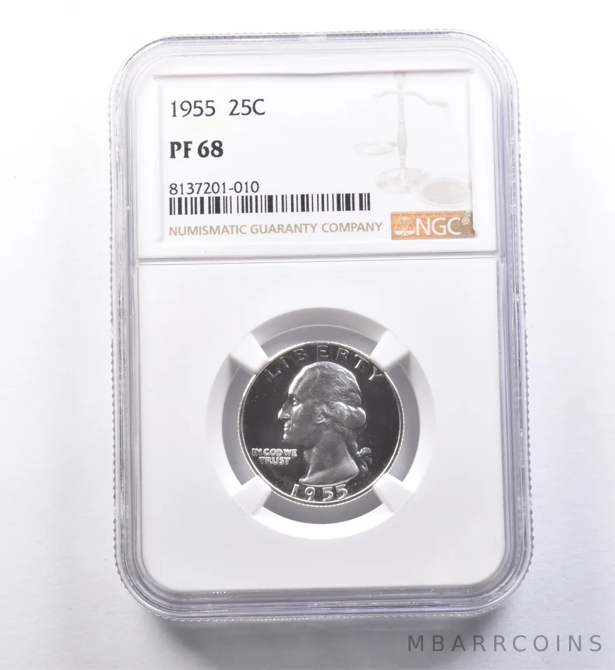 1955 Washington Quarter PF68 NGC Great Contrast - Looks Cam *6010