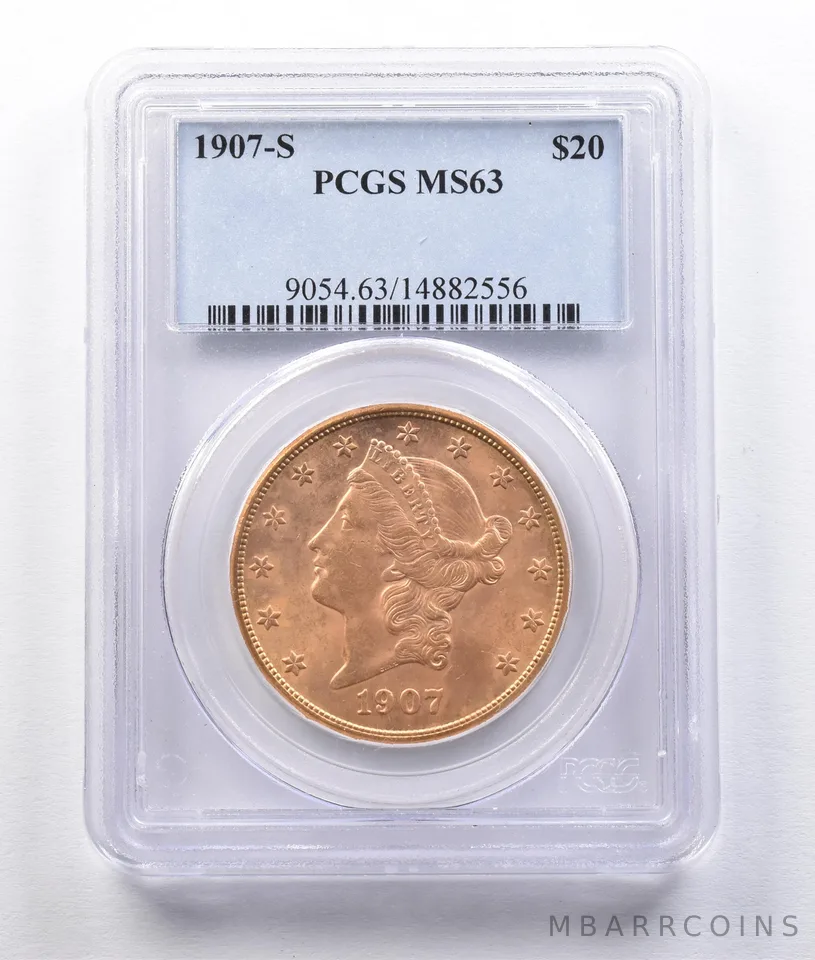 1907-S $20 Liberty Head Gold Double Eagle MS63 PCGS *2971