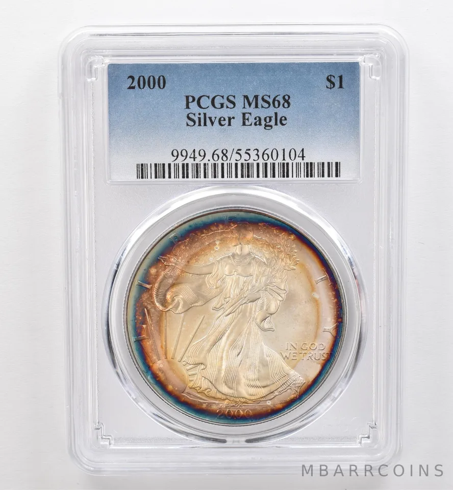 2000 American Silver Eagle MS68 PCGS Beautiful Tone *9538