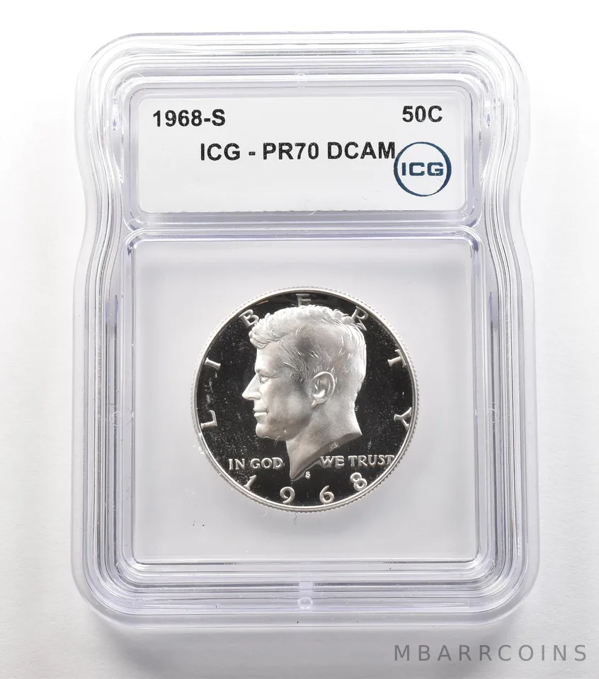 1968-S Kennedy Half Dollar PR70 DCAM ICG *5628