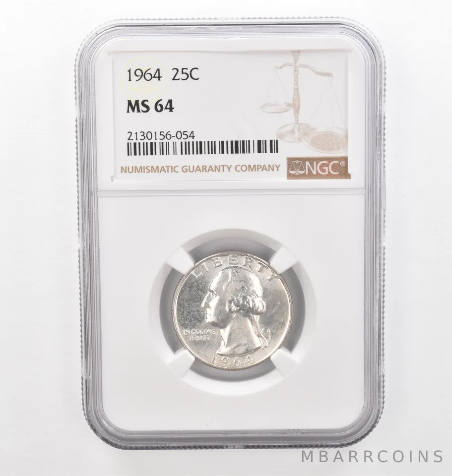 1964 Washington Quarter MS64 NGC Beautiful Tone Reverse *2246
