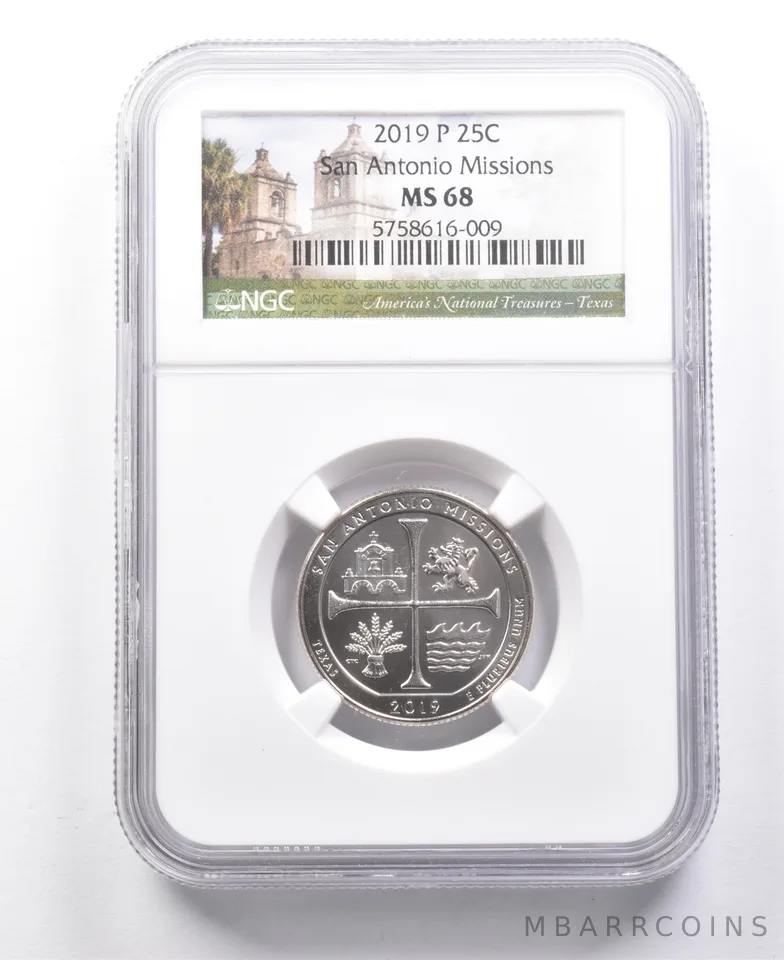 2019-P Washington Quarter San Antonio Missions MS68 NGC *7711