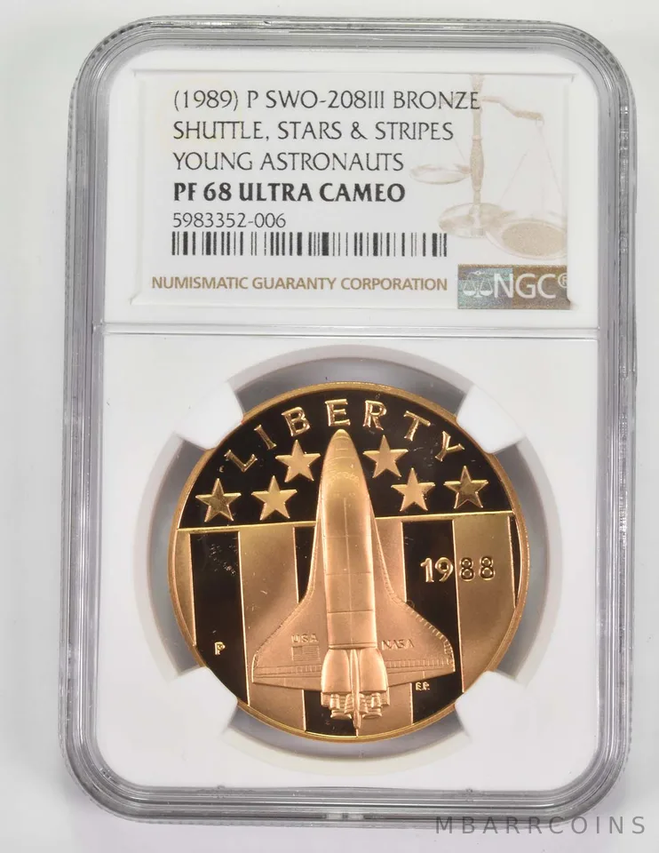 PF68 UCAM (1989)-P Young Astronauts Bronze Medal SWO-208III NGC *9686
