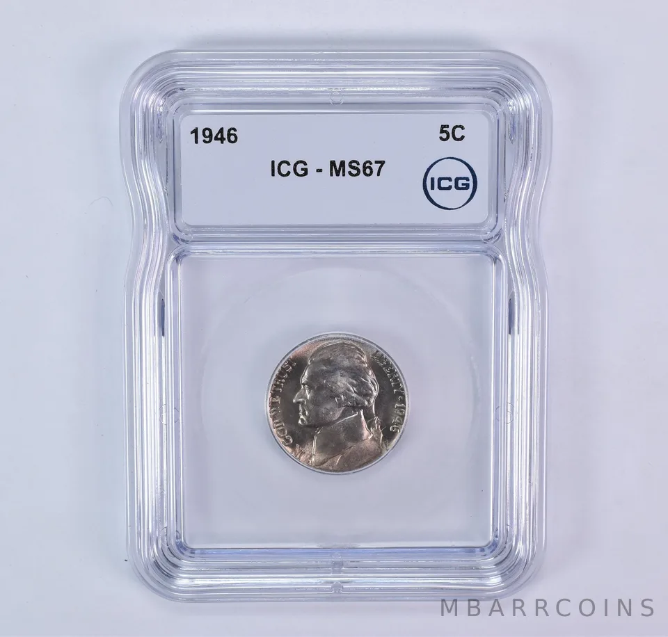 1946 Jefferson Nickel MS67 ICG