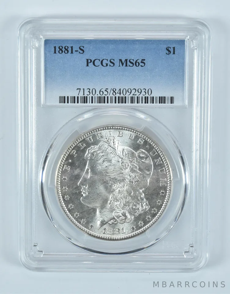 1881-S Morgan Silver Dollar MS65 PCGS Blue Label