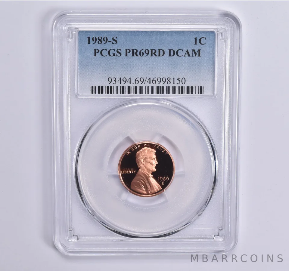 1989-S Lincoln Memorial Cent PR69 RD PCGS Blue Lbl
