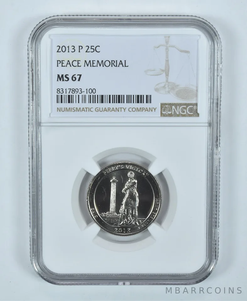 2013-P Washington Quarter Peace Memorial America The Beautiful MS67 NGC