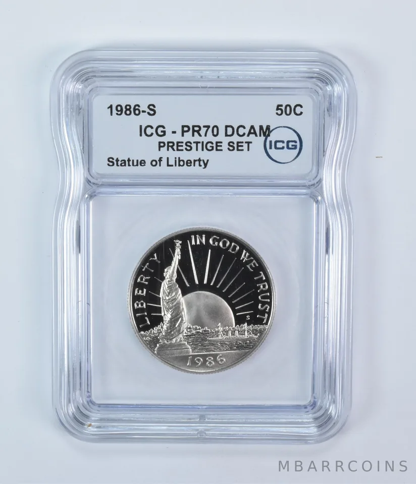 1986-S Statue Of Liberty Commemorative Half Dollar Prestige Set PR70 DCAM ICG