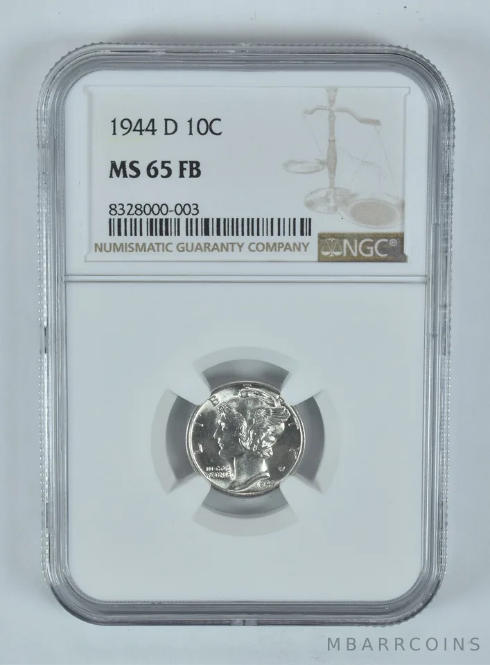 1944-D Mercury Dime MS65 FB NGC Brown Label