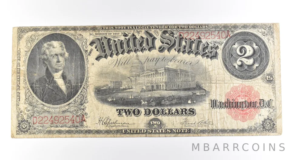 1917 $2 Legal Tender Large Note Red Seal *2649