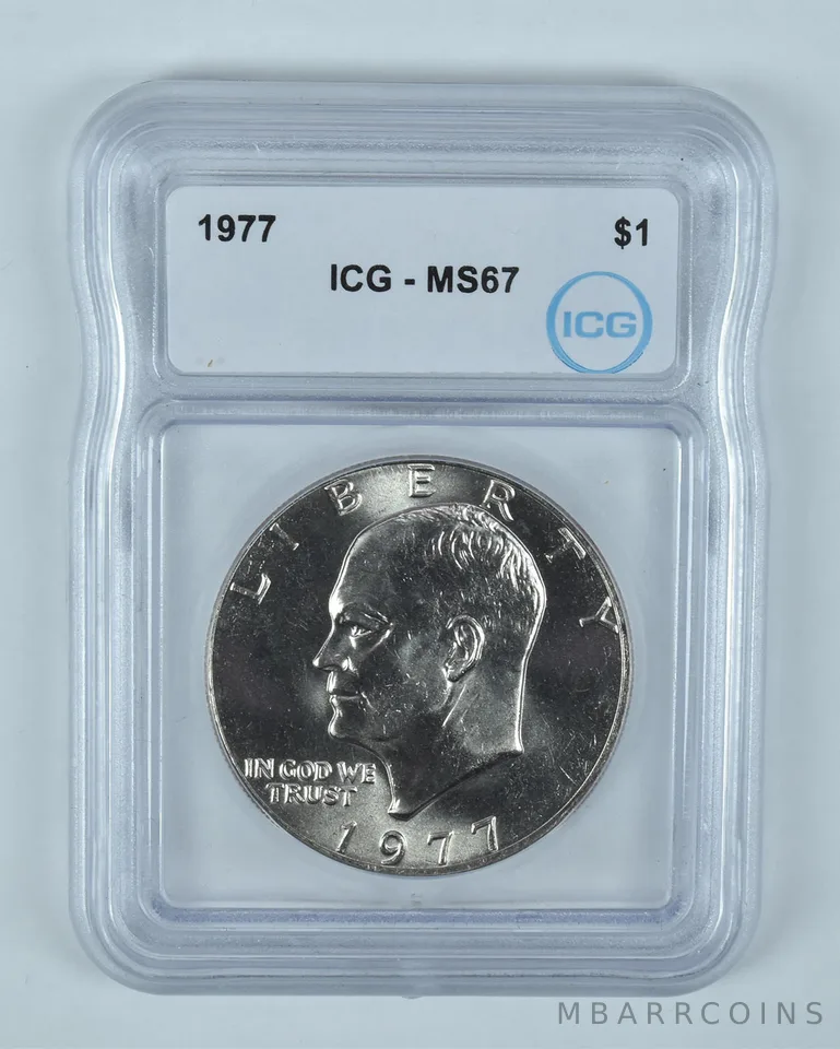 1977 Eisenhower $1 MS67 ICG