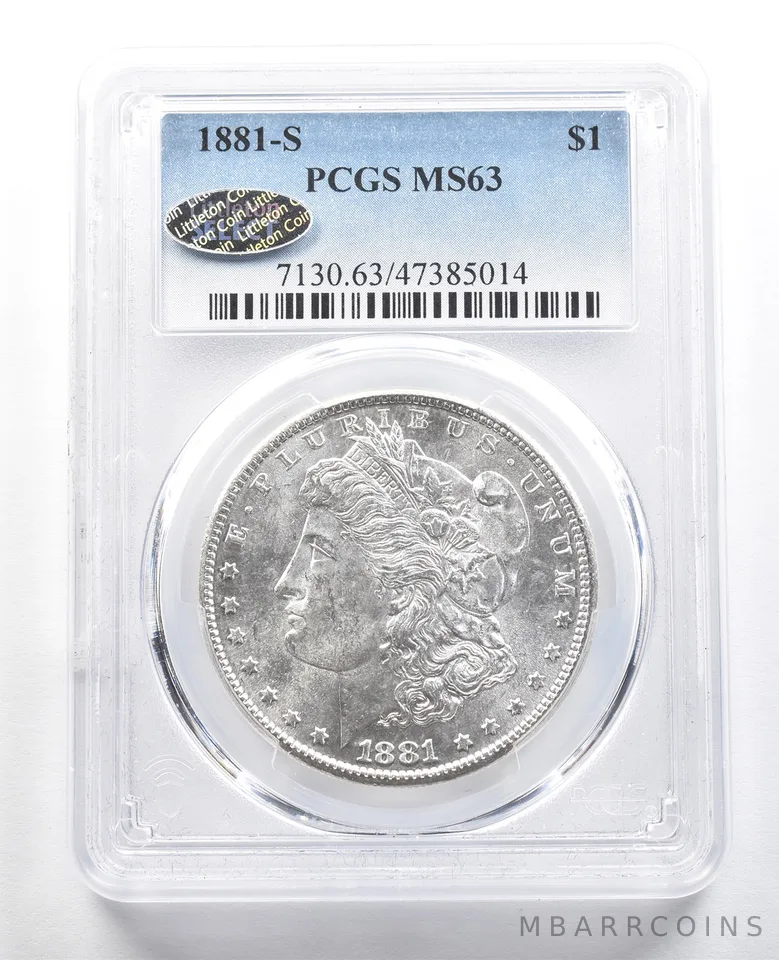1881-S Morgan Silver Dollar MS63 PCGS Littleton Select *4713