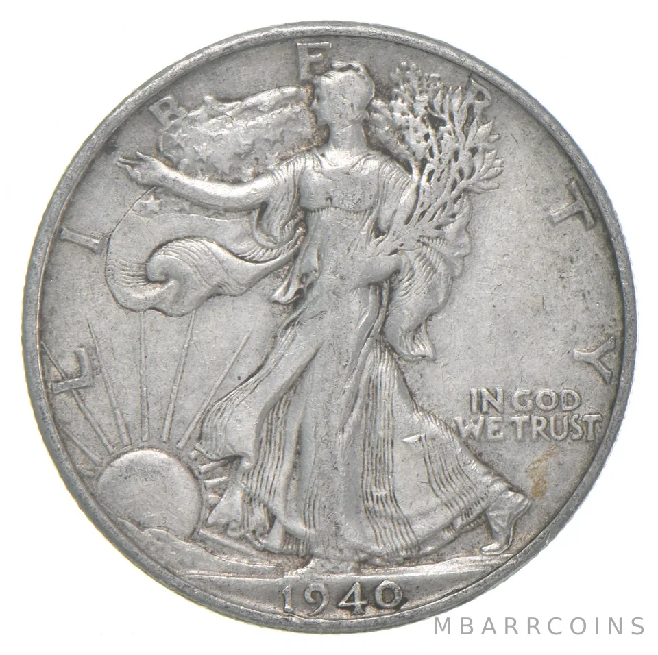1940-S XF Walking Liberty Half Dollar 90% Silver