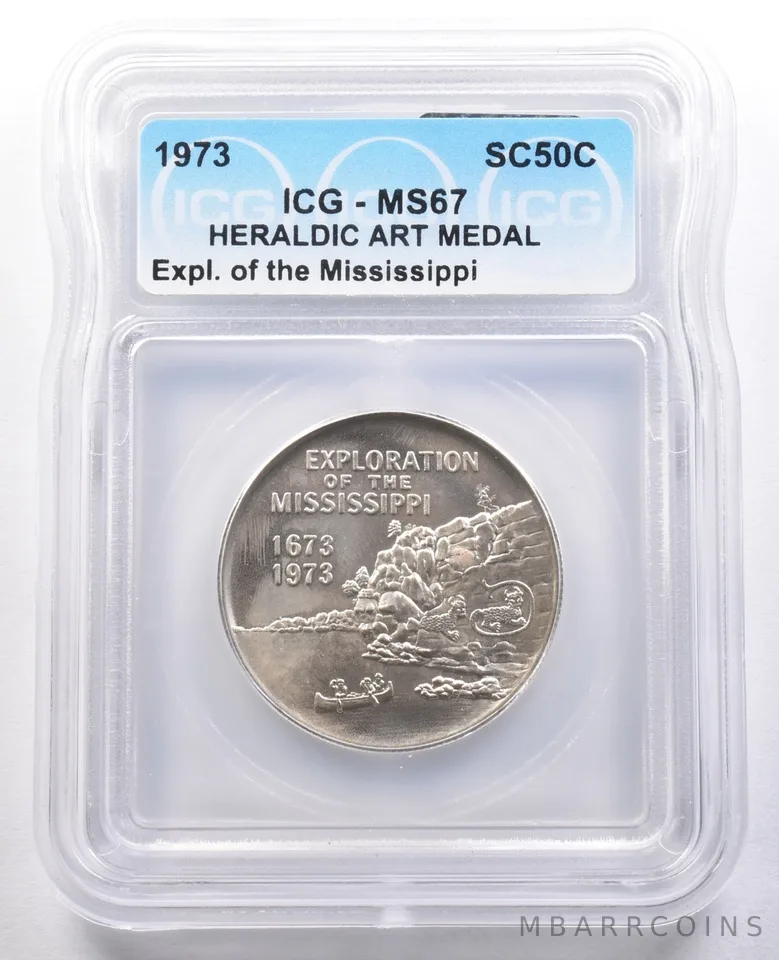 1973 So Called Half Dollar Exploration Of The Mississippi MS67 ICG
