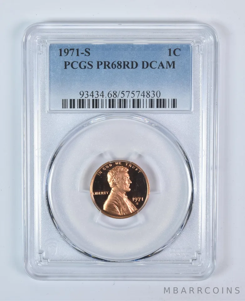 1971-S Lincoln Memorial Cent PR68 RD DCAM PCGS Blue Label