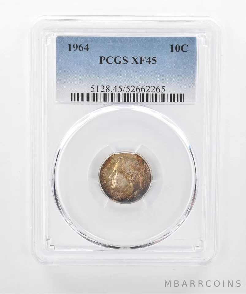 1964 Roosevelt Dime XF45 PCGS Beautiful Tone a1314