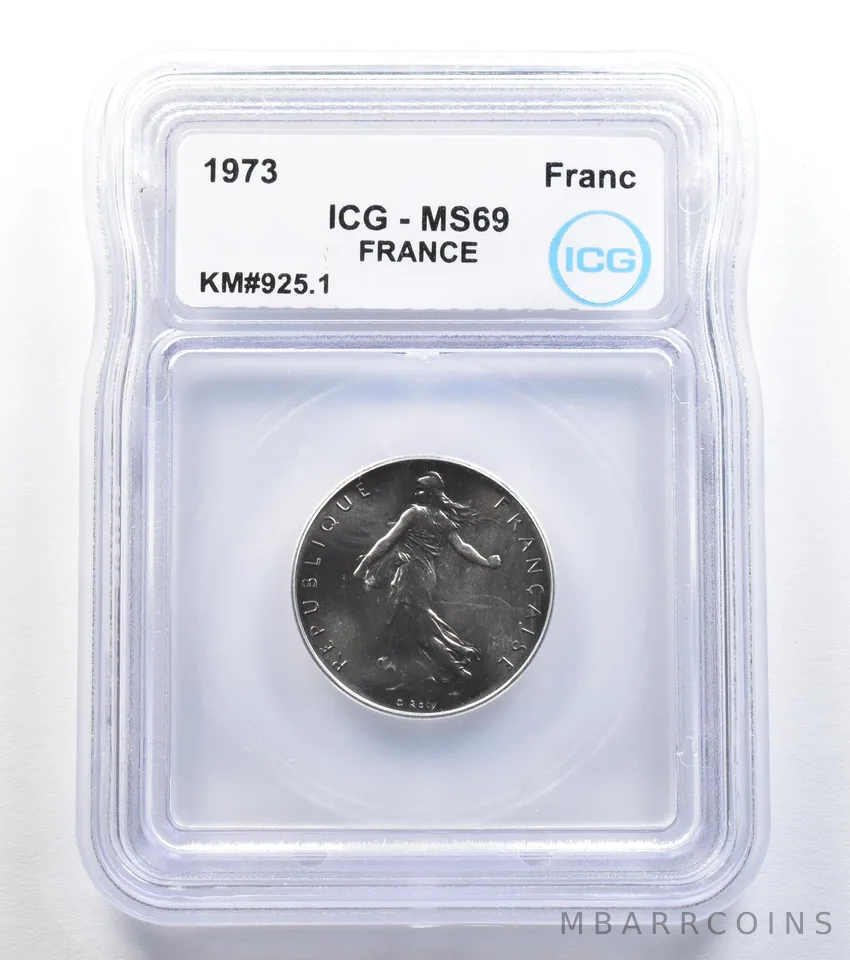 1973 France Franc KM#925.1 MS69 ICG *7930