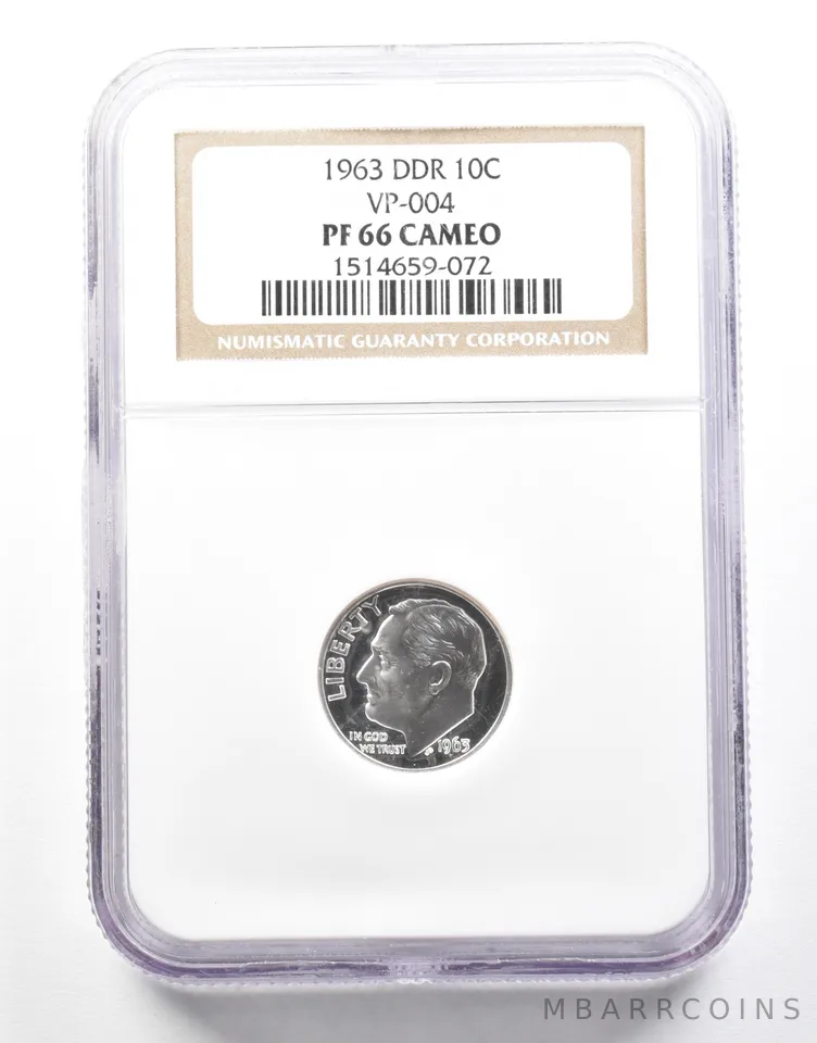 1963 Roosevelt Dime DDR VP-004 PF66 CAMEO NGC *2138
