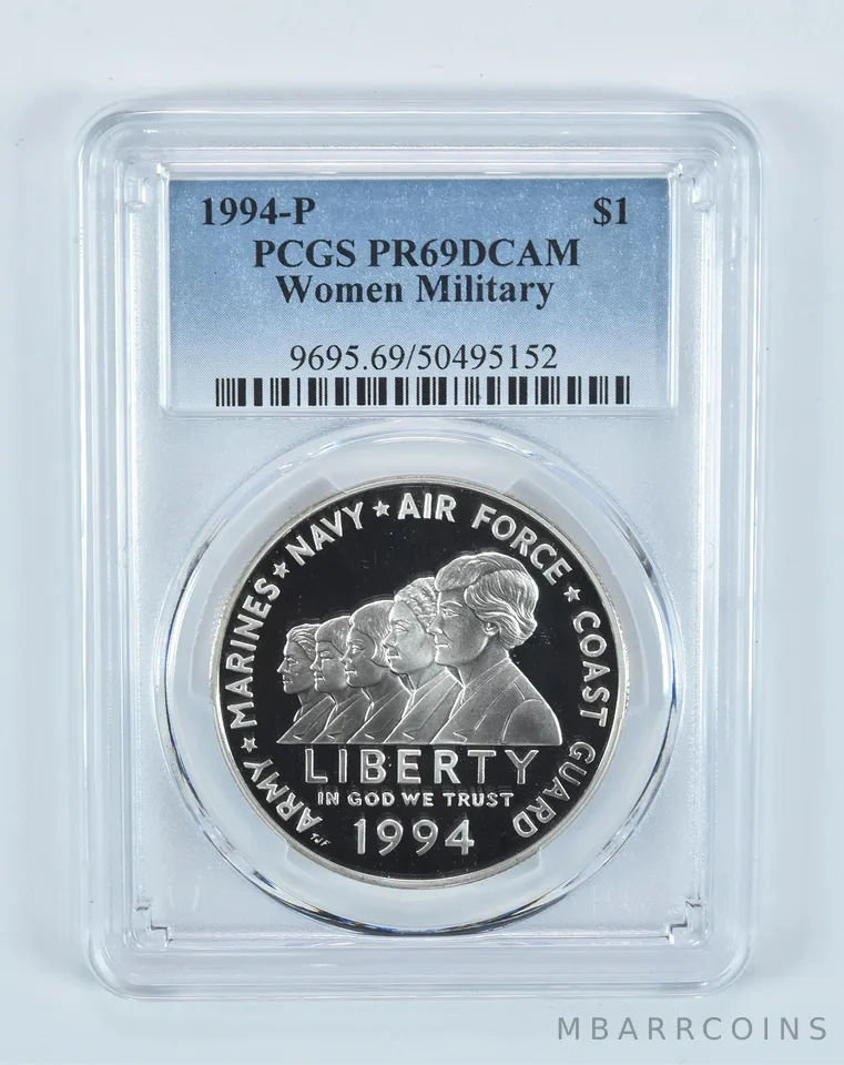 1994-P Women In Military Commemorative Dollar PR69 DCAM PCGS Blue Label