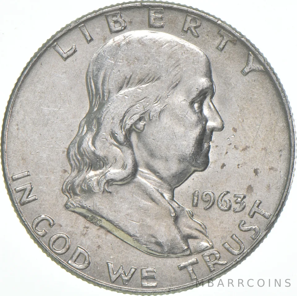 1963-D Franklin Half Dollar AU 90% Silver