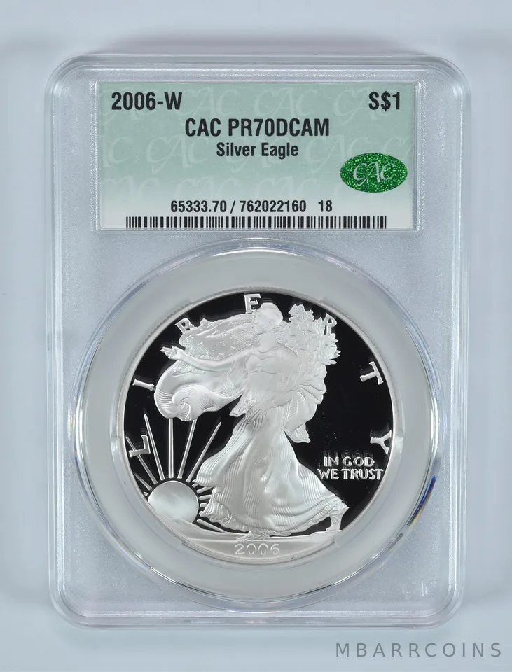 2006-W American Silver Eagle PR70 DCAM CAC CACg