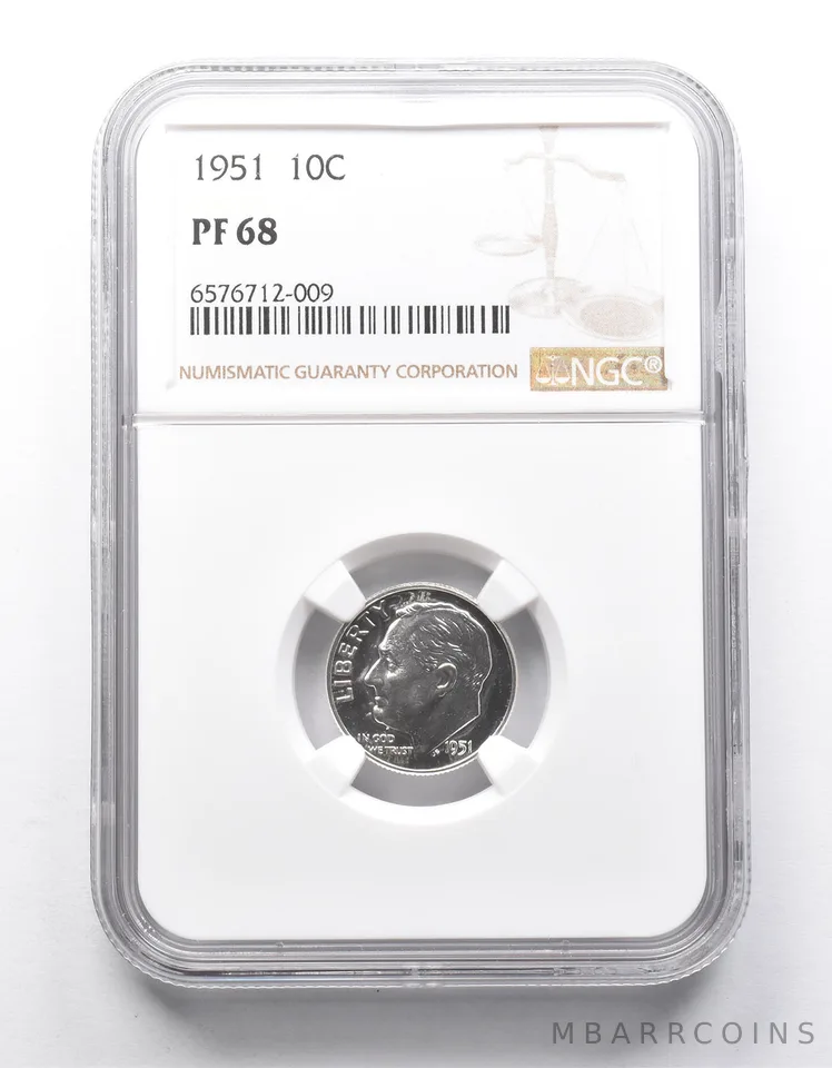 PF68 1951 Roosevelt Dime NGC *0021