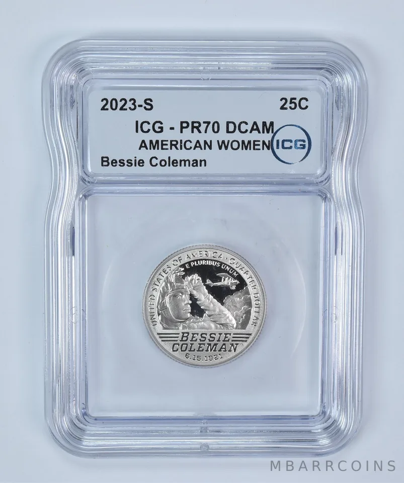 2023-S American Women Quarter Bessie Coleman PR70 DCAM ICG