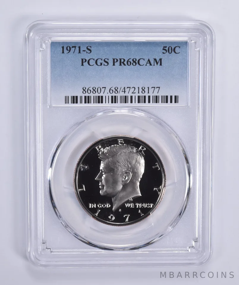 1971-S Kennedy Half Dollar PR68 CAM PCGS Blue Lbl