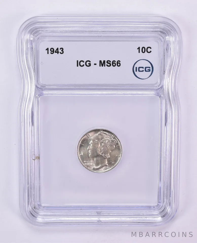 1943 Mercury Dime MS66 ICG