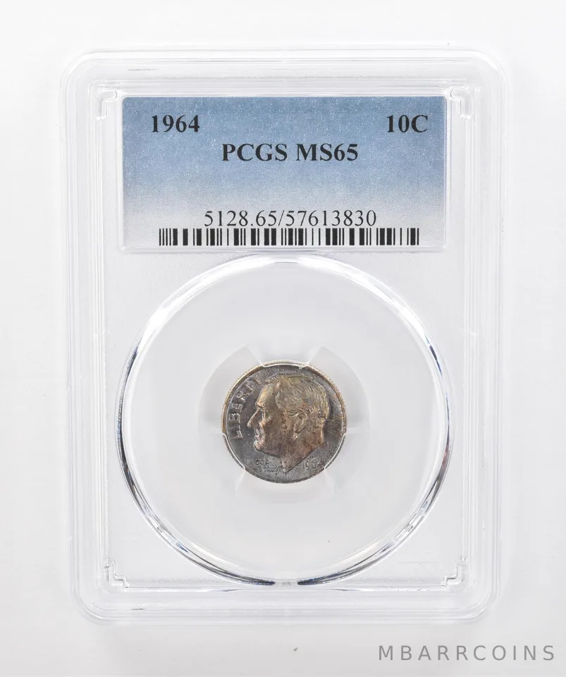 1964 Roosevelt Dime MS65 PCGS Beautiful Tone *1548