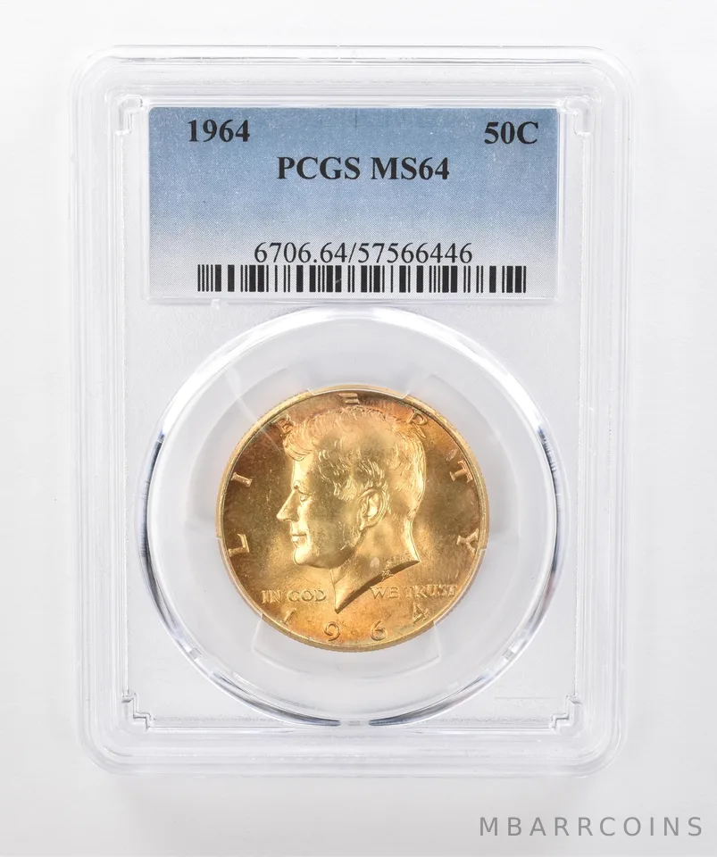 1964 Kennedy Half Dollar MS64 PCGS Beautiful Tone *1389