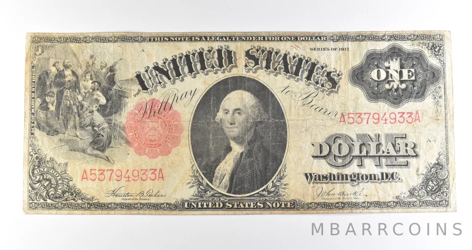 1917 $1 Legal Tender Large Note Red Seal *4540