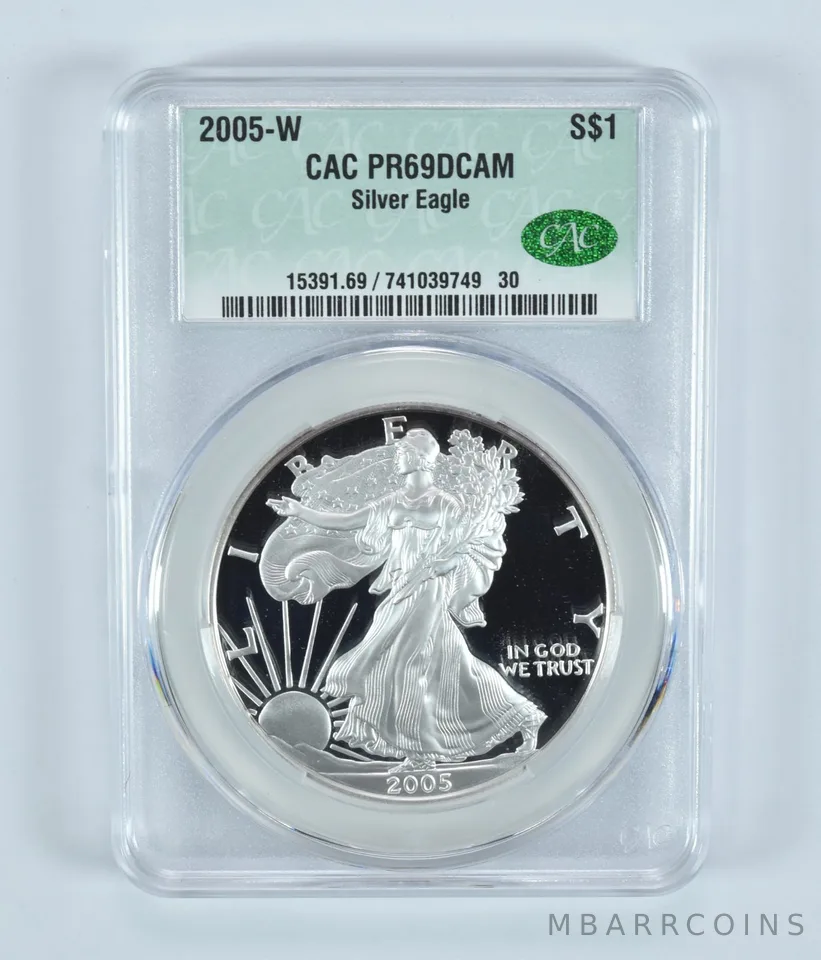 2005-W American Silver Eagle PR69 DCAM CAC CACg